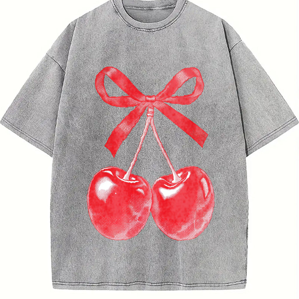 Cherry Bow Halftone Vintage Washed T-Shirt product image 5