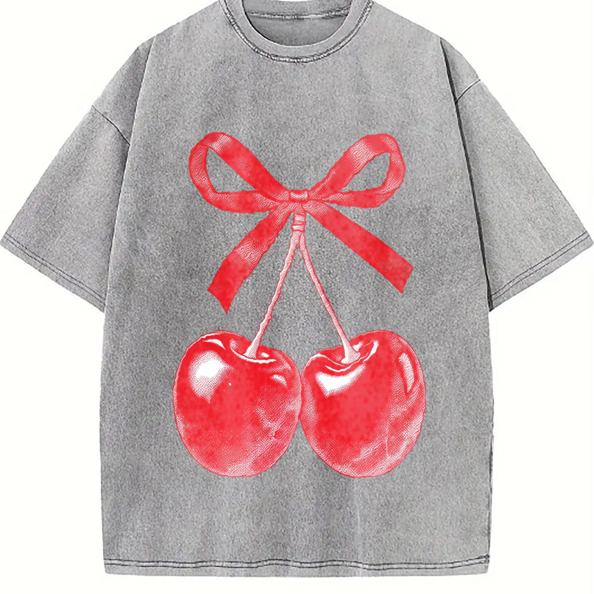 Cherry Bow Halftone Vintage Washed T-Shirt product image 5