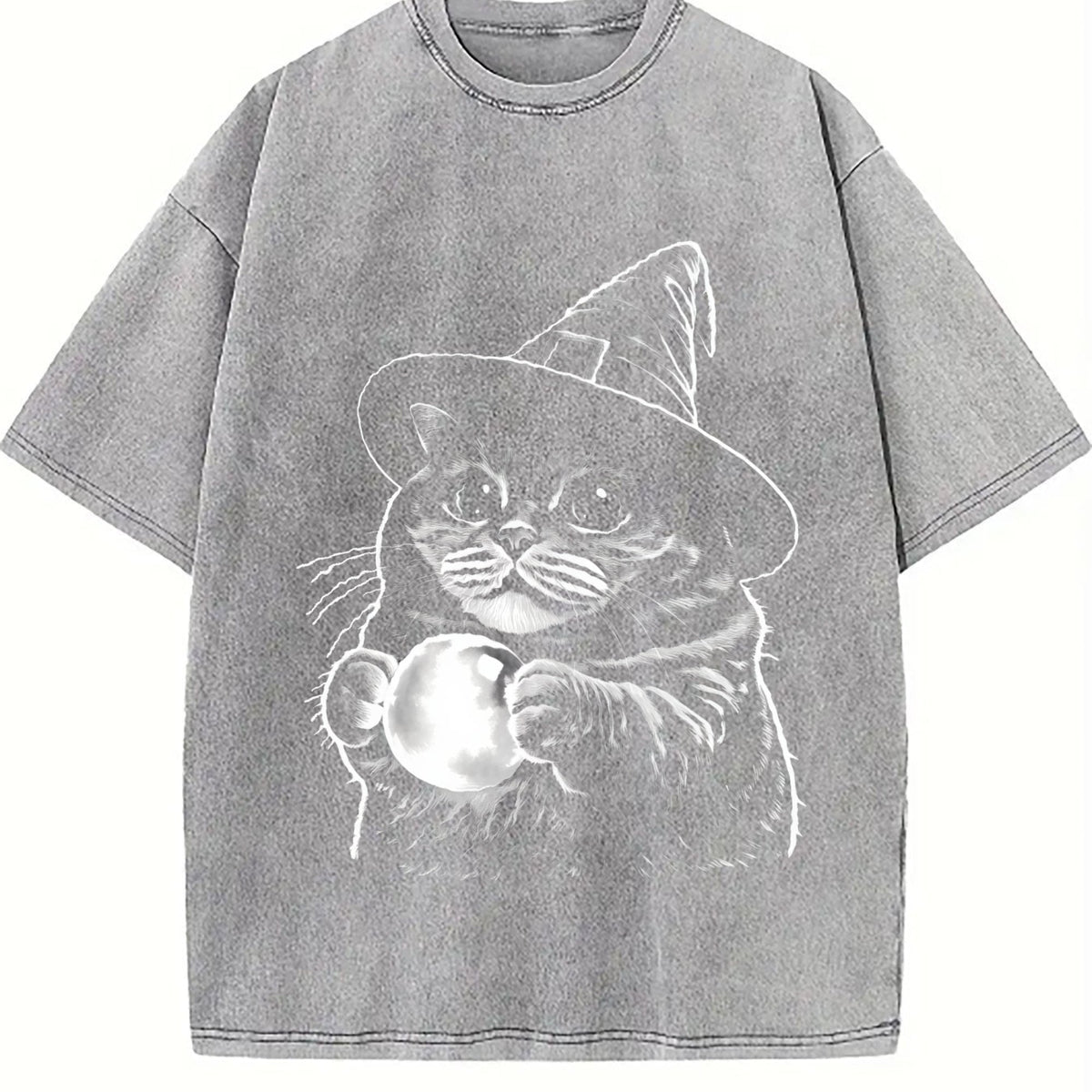 Witch Cat Vintage Washed T-Shirt product image 5