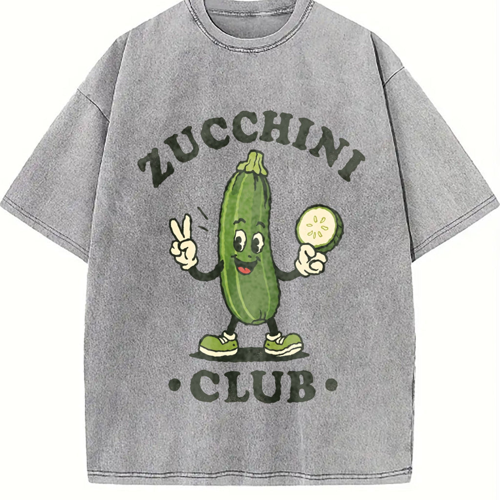 Zucchini Club Funny Veggie Lover Cartoon Vintage Washed product image 5