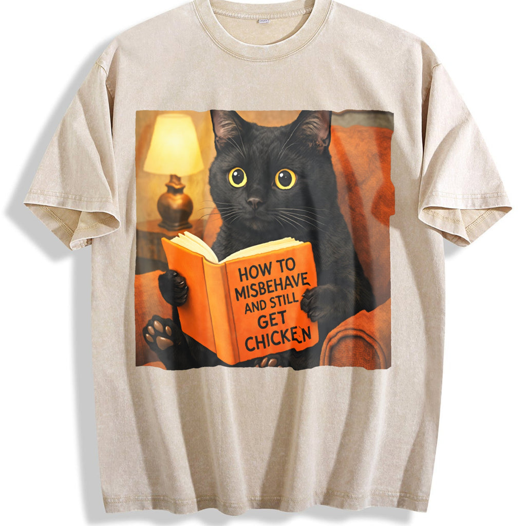 Funny Cat Vintage Washed T-Shirt product image 1