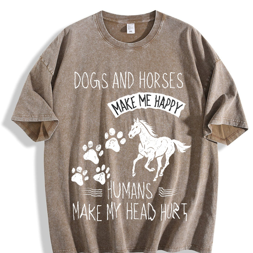 Dogs And Horses Vintage Washed T-Shirt product image 3