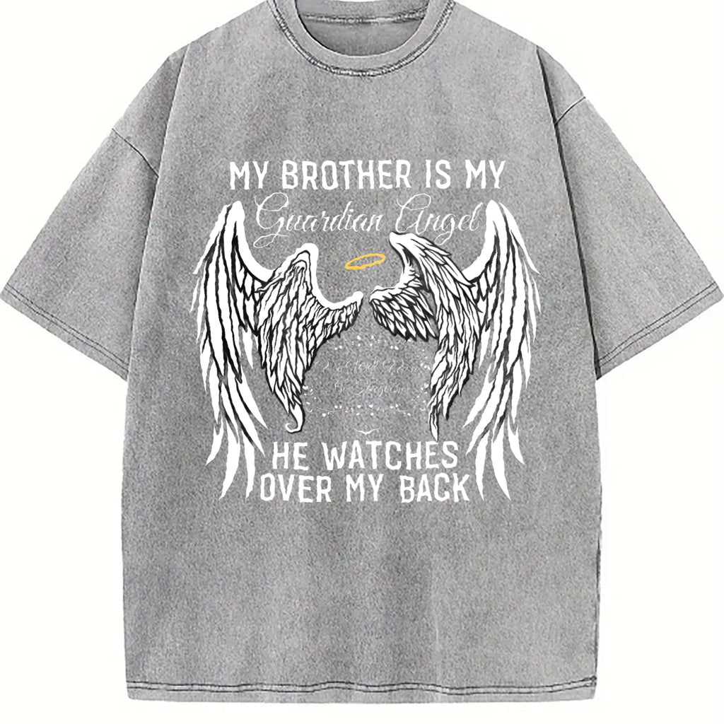 My Brother Is My Guardian Angel Vintage Washed T-Shirt product image 5