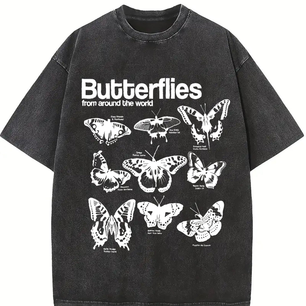 Butterflies Infographic Vintage Washed T-Shirt product image 2