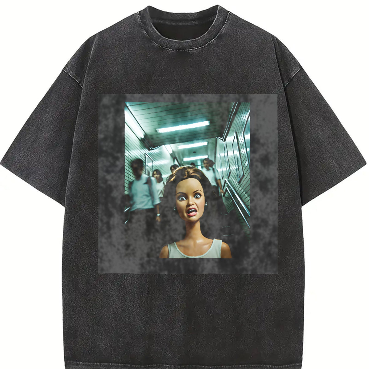 Funny Doll on the Subway Vintage Washed T-Shirt product image 2