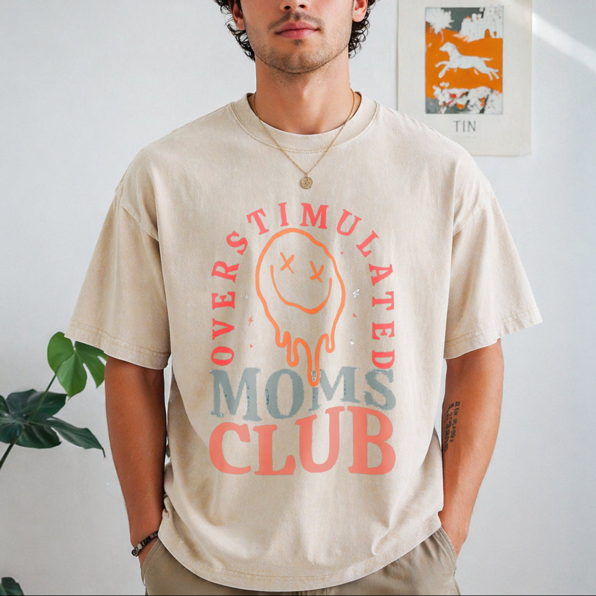Overstimulated Moms Club Vintage Washed T-Shirt product image 8