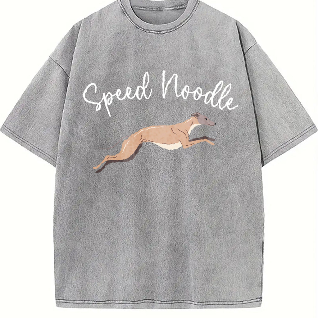 Speed Noodle Greyhound Lover Vintage Washed T-Shirt product image 5