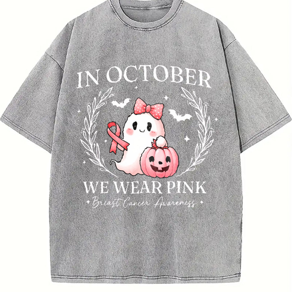In October We Pink Ghost Vintage Washed T-Shirt product image 5