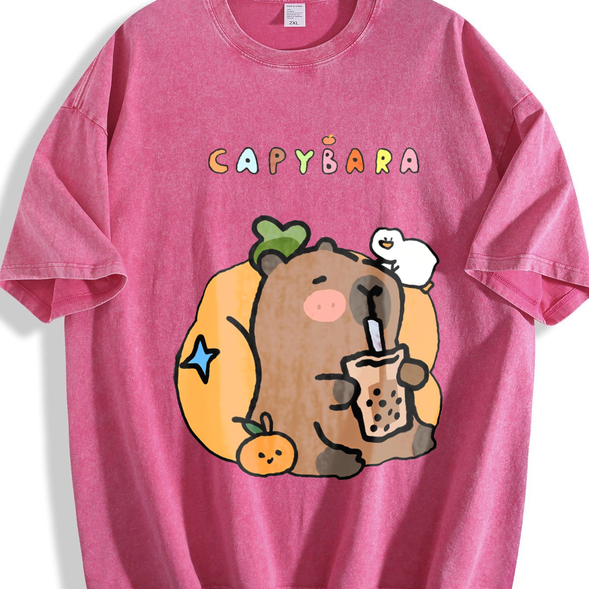 New Spring Summer Cool Capybara Cartoon Vintage Washed product image 7