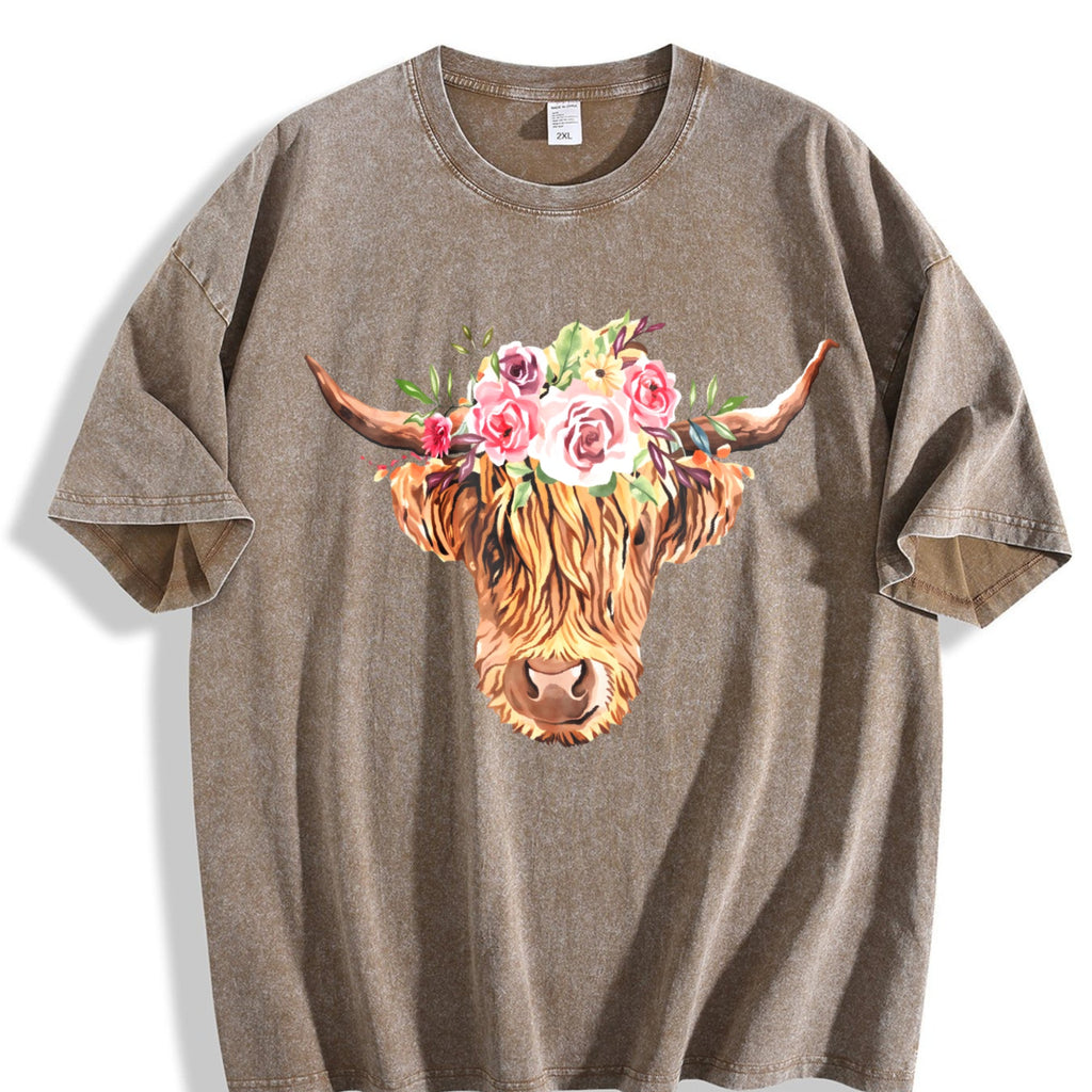 Highland Cow Vintage Washed T-Shirt product image 3