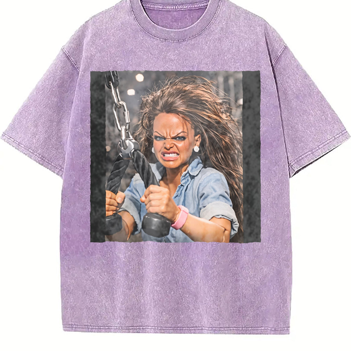 Angry Doll at the Gym Vintage Washed T-Shirt product image 6
