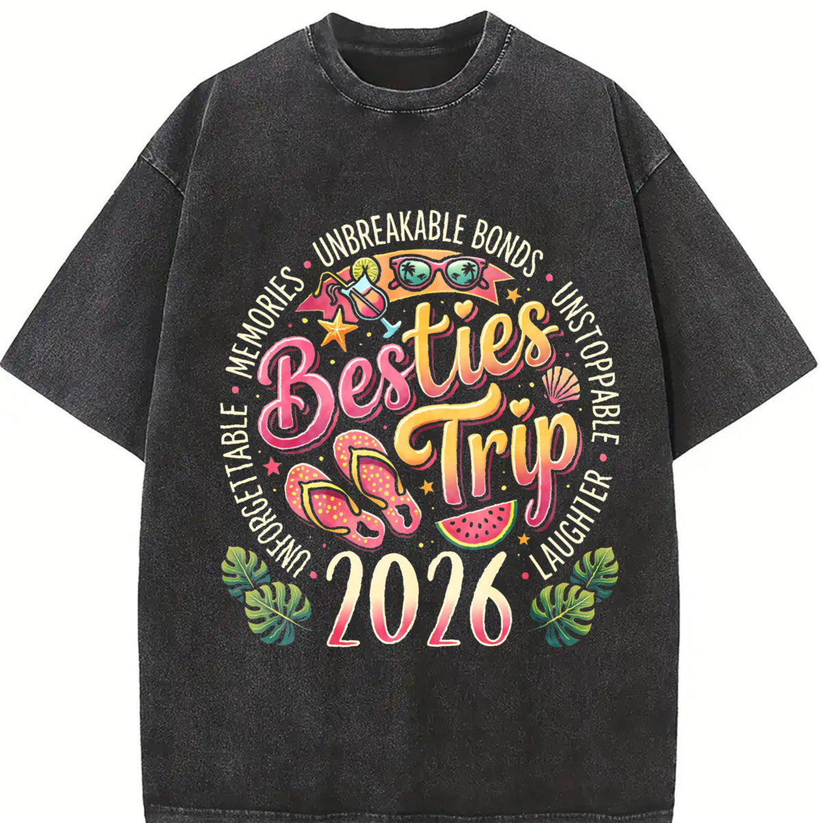 Y2K 100 Boxy Aesthetic Summer Vibes Vintage Washed T-Shirt product image 2