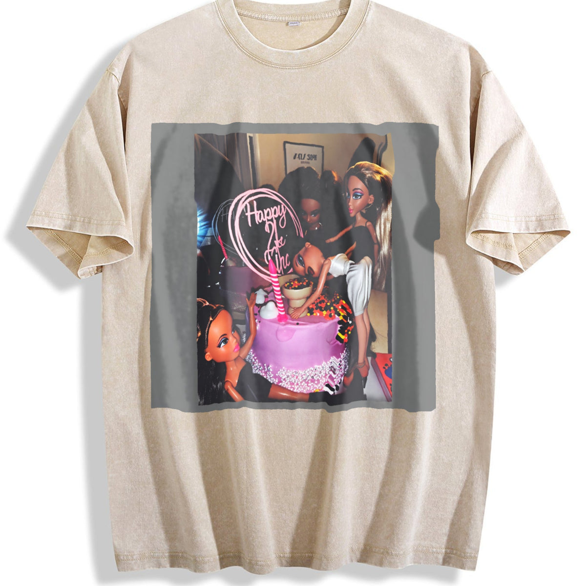 Doll Birthday Party Vintage Washed T-Shirt product image 1