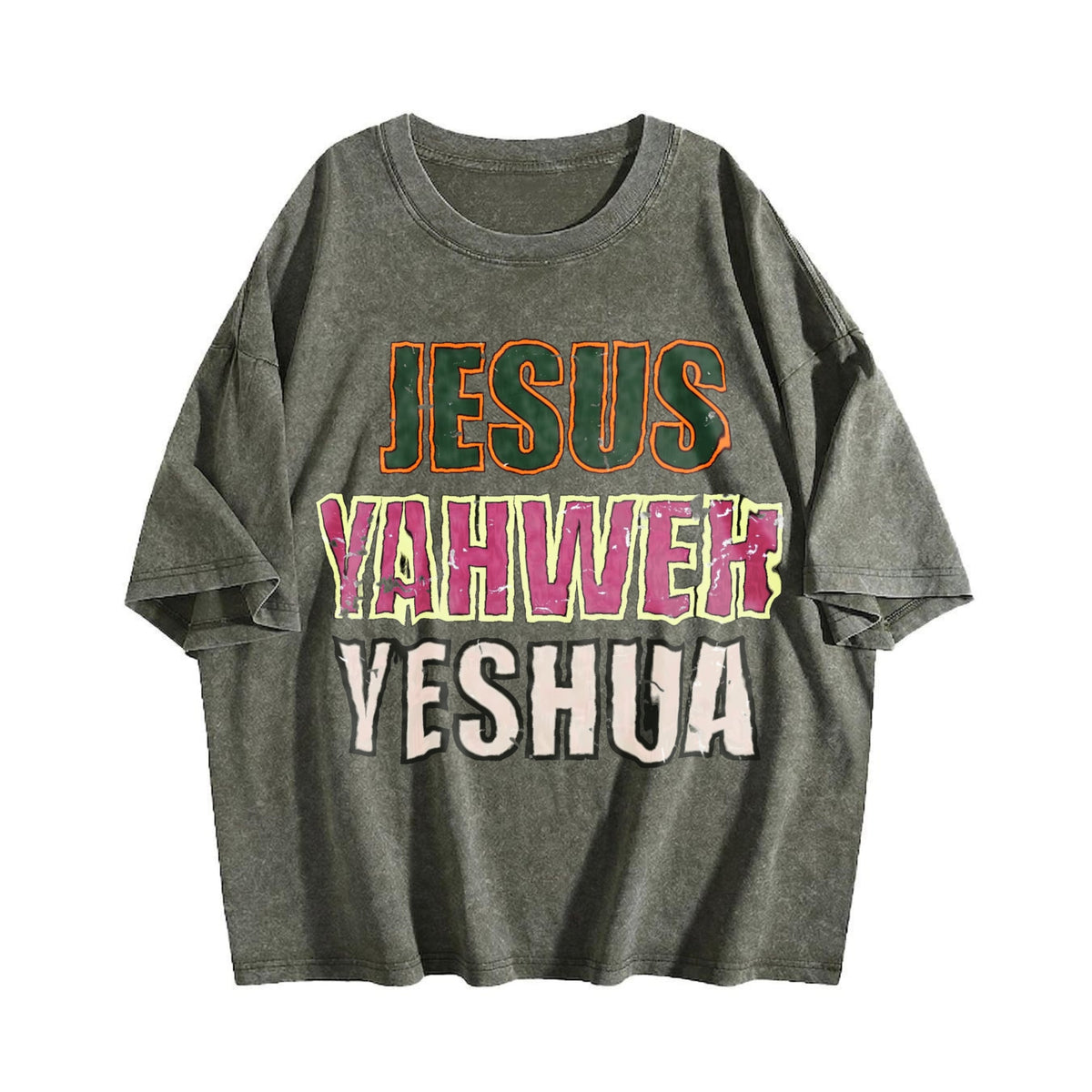 Jesus Yahweh Yeshua Religious Text Vintage Washed T-Shirt product image 4