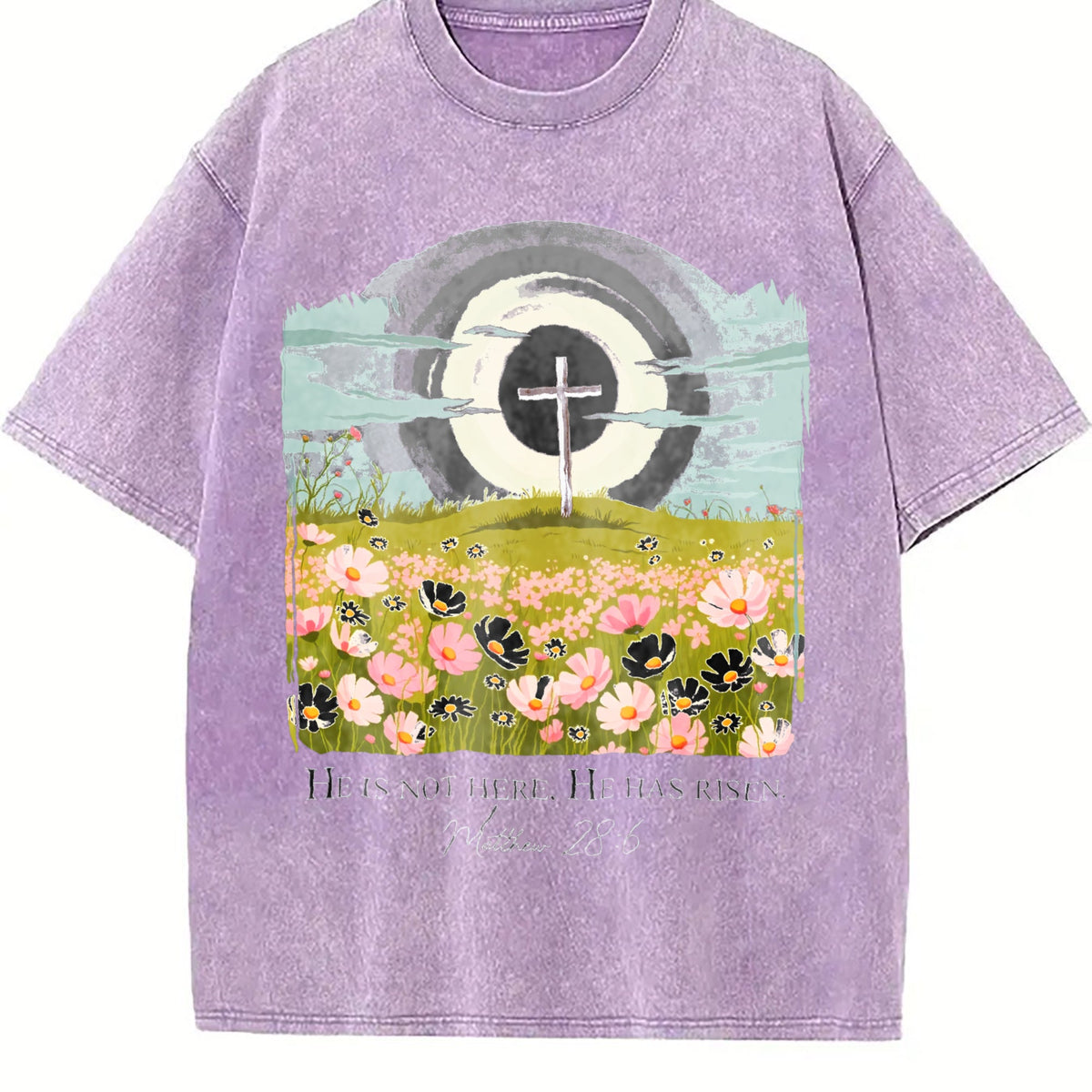Christian Easter He Is Risen Vintage Washed T-Shirt product image 6