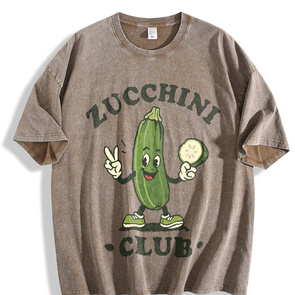 Zucchini Club Funny Veggie Lover Cartoon Vintage Washed product image 3
