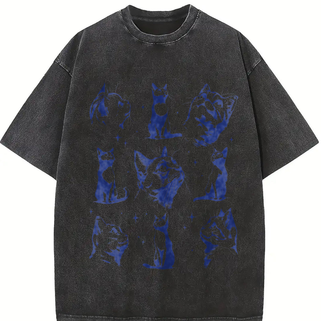 Cats Tattoo 90s Vintage Washed T-Shirt product image 2
