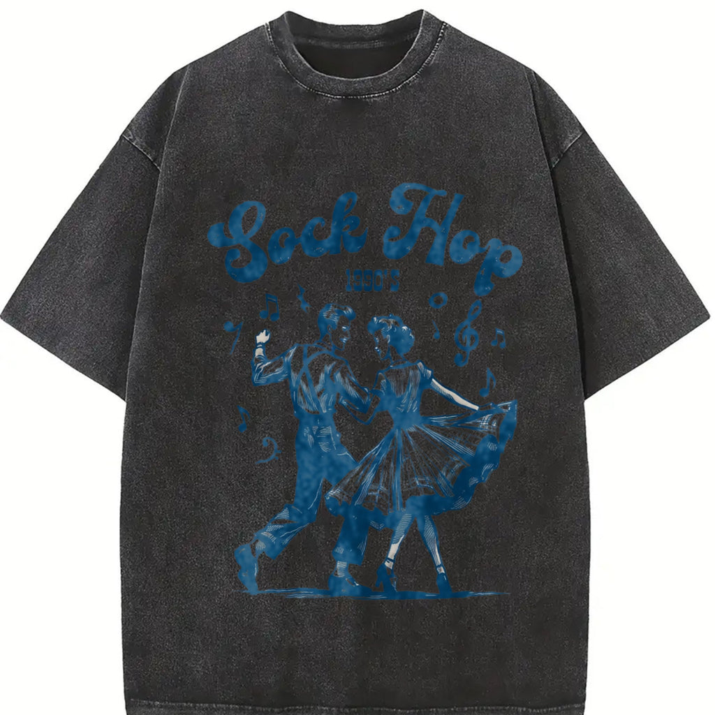 Sock Hop 1950s Dancing Vintage Washed T-Shirt
