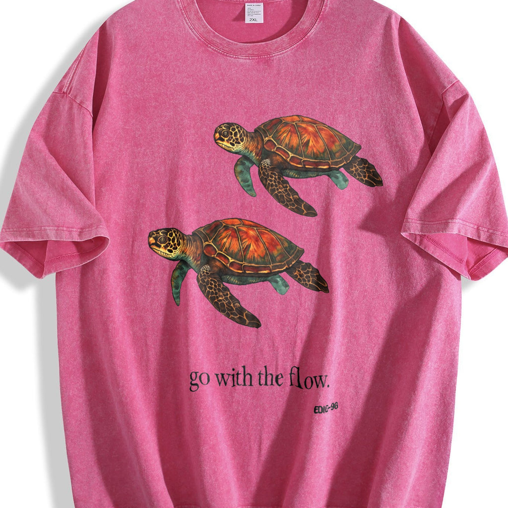 Go With The Flow Turtle Vintage Washed T-Shirt product image 7