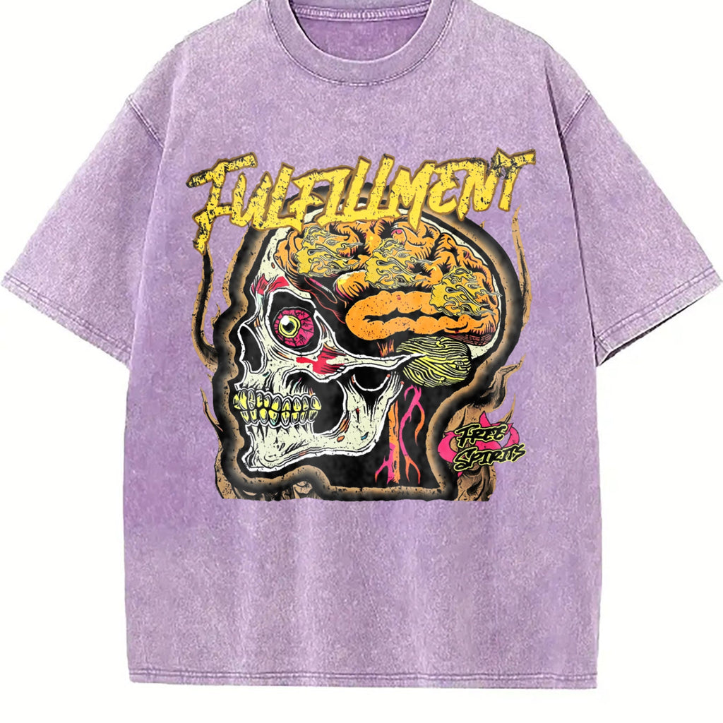Skull Brain Vintage Washed T-Shirt product image 6