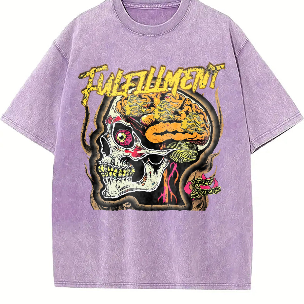 Skull Brain Vintage Washed T-Shirt product image 6