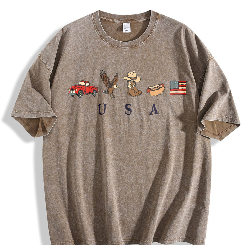 Classic USA Truck Eagle Cowboy Boot Hot Dog Vintage Washed product image 3