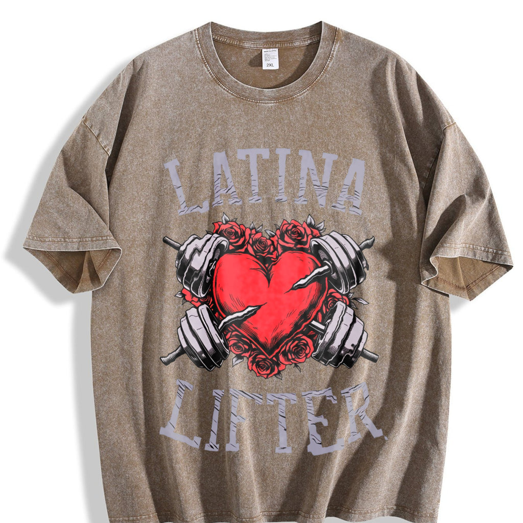 Latina Lifter Spanish Gym Barbell Heart Hispanic Vintage product image 3