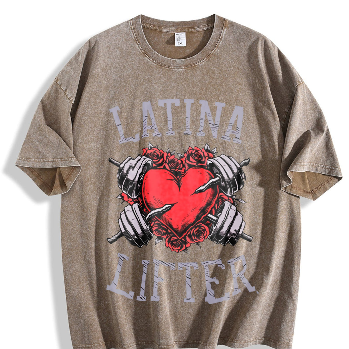 Latina Lifter Spanish Gym Barbell Heart Hispanic Vintage product image 3