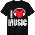 I Love Music Headphone - Heart Headphones Cotton T-Shirt product image 1