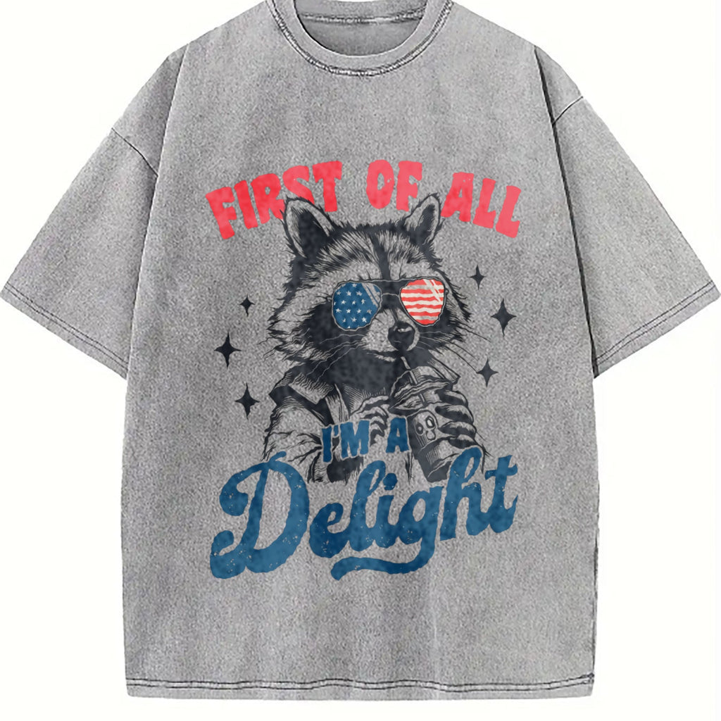 First Of All I'm A Delight Raccoon 4th Of July 90s Vintage product image 5