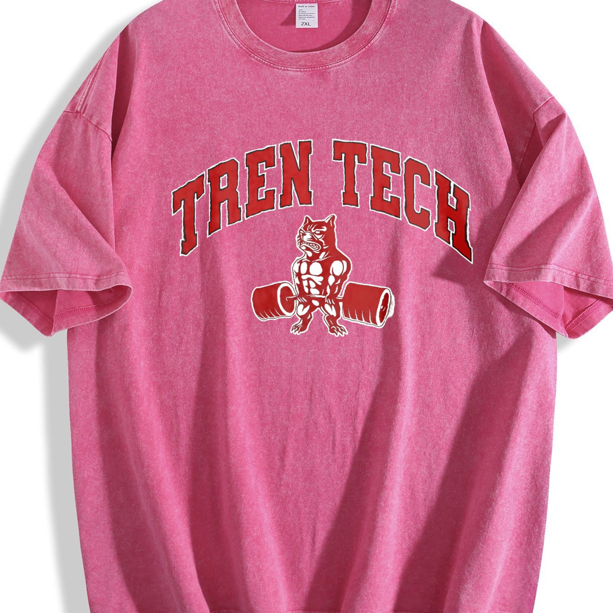 Tren Tech Muscular Bulldog Weightlifting Vintage Washed product image 7
