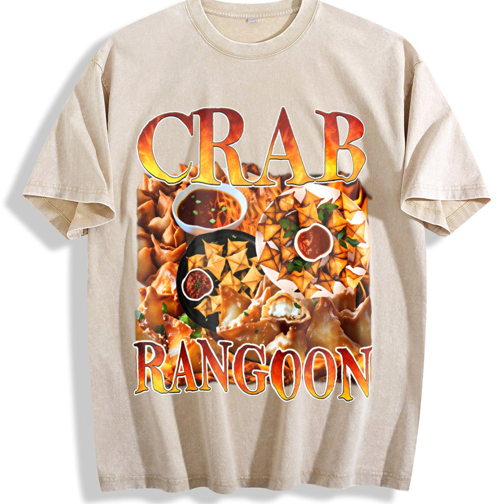 Crab Rangoon Food Vintage Washed T-Shirt product image 1