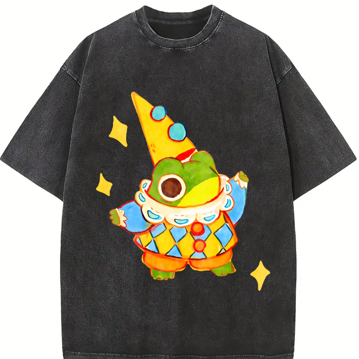 Clown Frog Wizard Vintage Washed T-Shirt product image 2