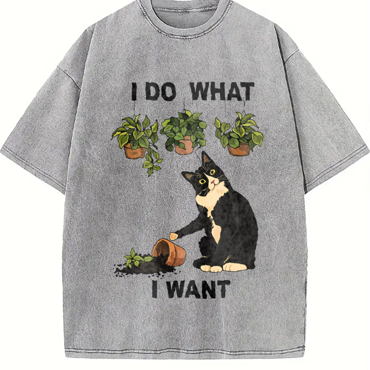 I Do What I Want Cat Vintage Washed T-Shirt product image 5