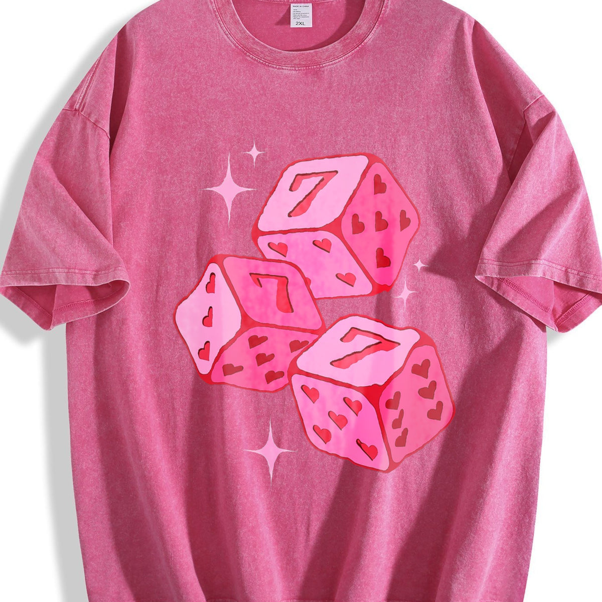 Pink Lucky 7 Dice Vintage Washed T-Shirt product image 7