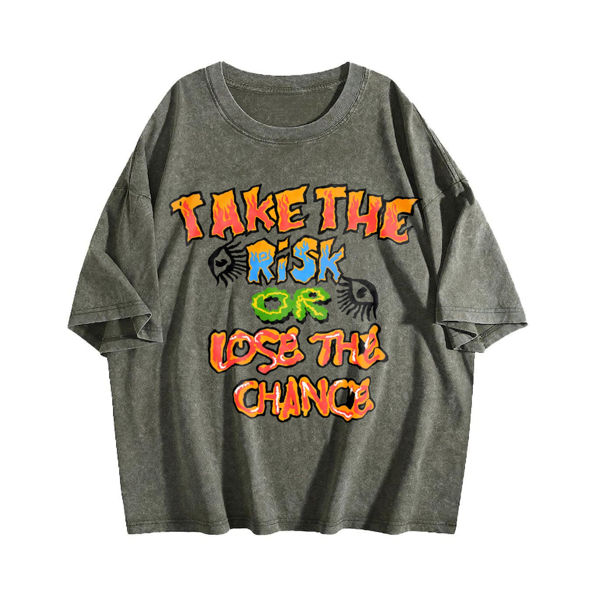 Take The Risk Graffiti Text Vintage Washed T-Shirt product image 4