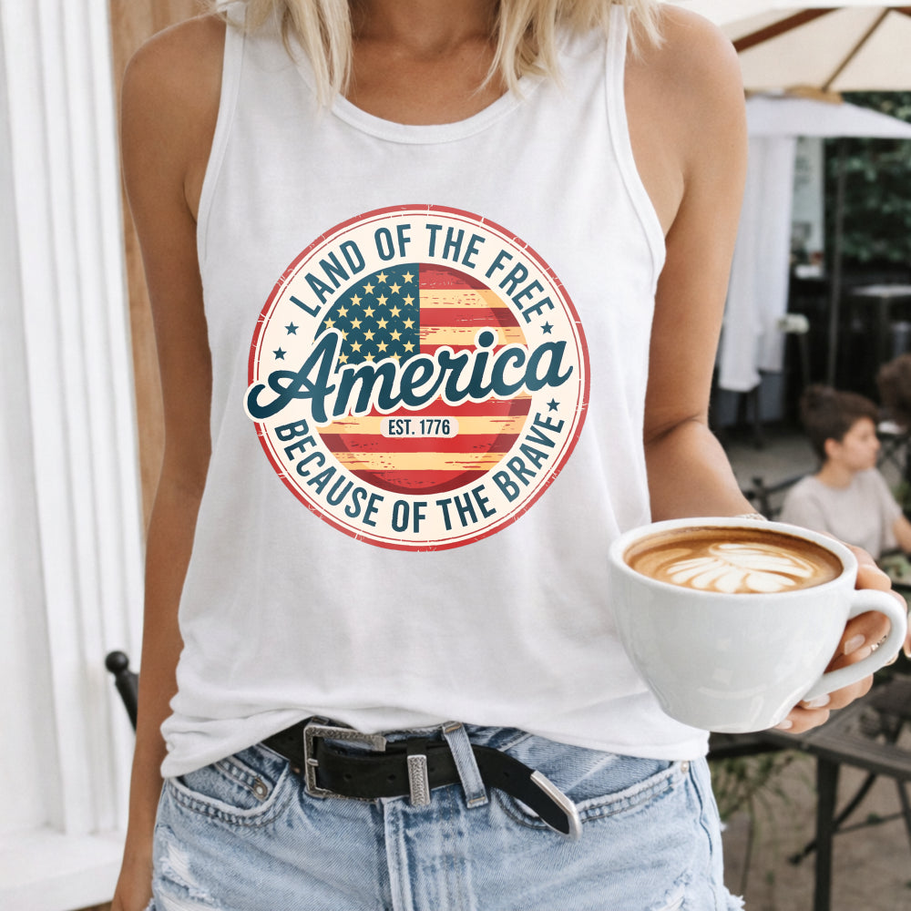 America Land Of The Free Because Of The Brave Women's Tank Top