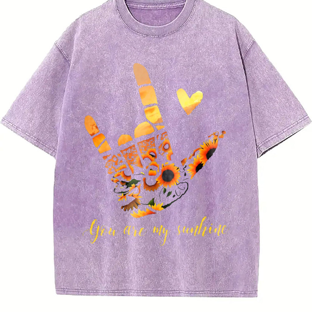 Sunflower Rock Hand Gesture For Music Festival Vintage product image 6