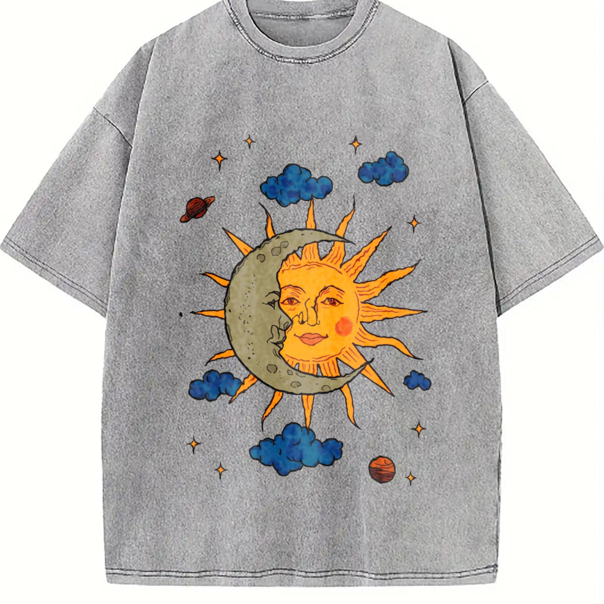 Sun Moon Celestial Vintage Washed T-Shirt product image 5