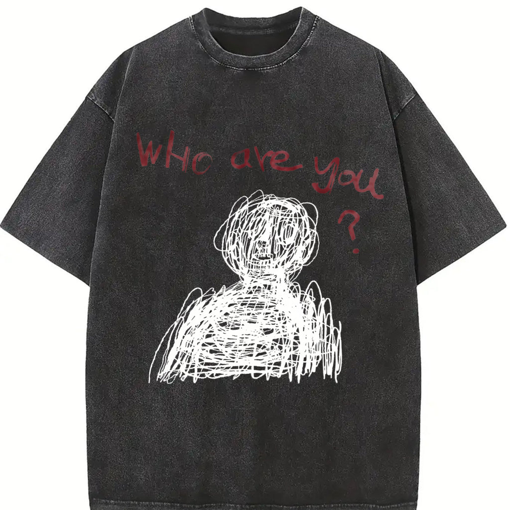 Abstract Who Are You Vintage Washed T-Shirt product image 2