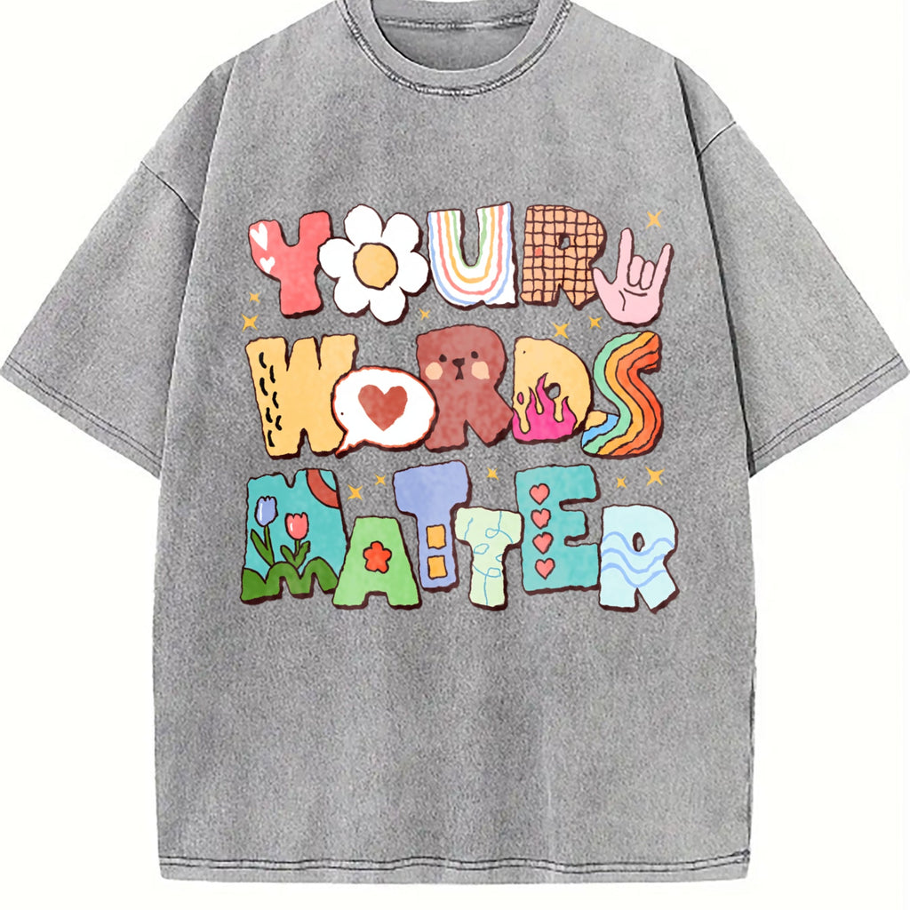 Your Words Matter Vintage Washed T-Shirt product image 5