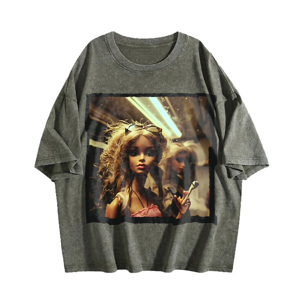 Doll Portrait with Sunglasses Vintage Washed T-Shirt product image 4