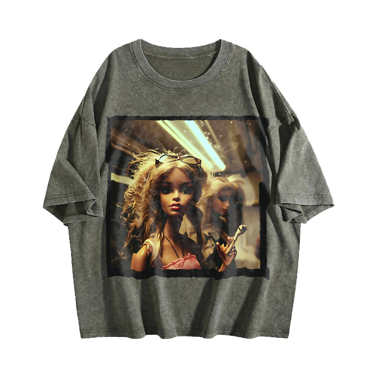 Doll Portrait with Sunglasses Vintage Washed T-Shirt product image 4