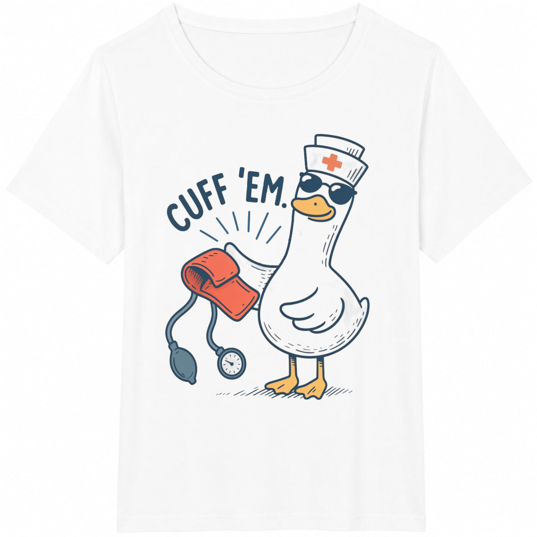 Cuff Em Funny Goose Nurse Cotton T-Shirt product image 2
