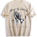 Road To Glory Praying Hands Cross Vintage Washed T-Shirt product image 1
