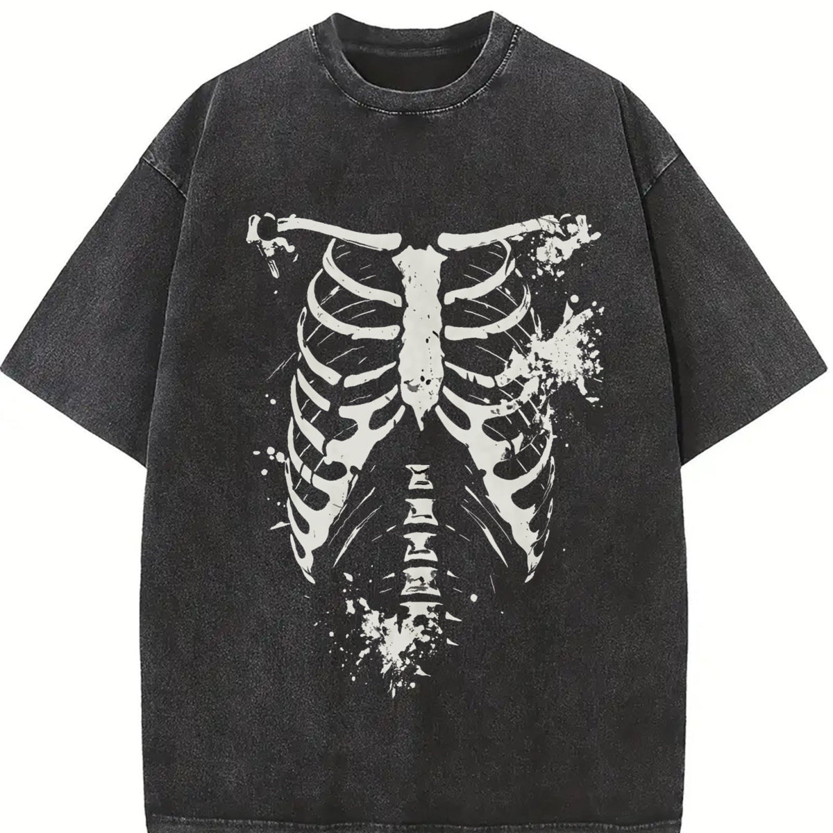 Egg Tart Direction Halloween Skull Vintage Washed T-Shirt product image 2