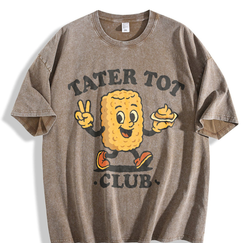 Tater Tot Club For Foodies Vintage Washed T-Shirt product image 3