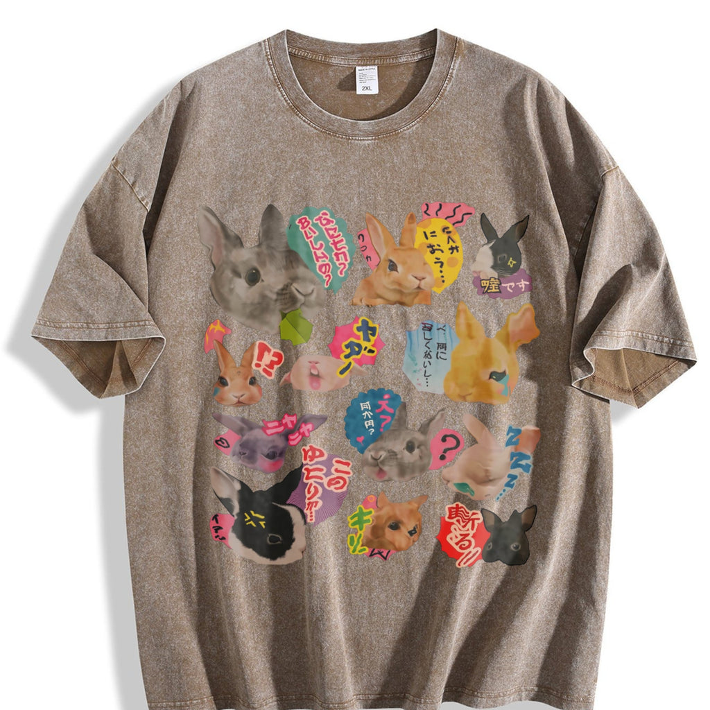 Y2K Bunny 90s Harajuku Vintage Washed T-Shirt product image 3