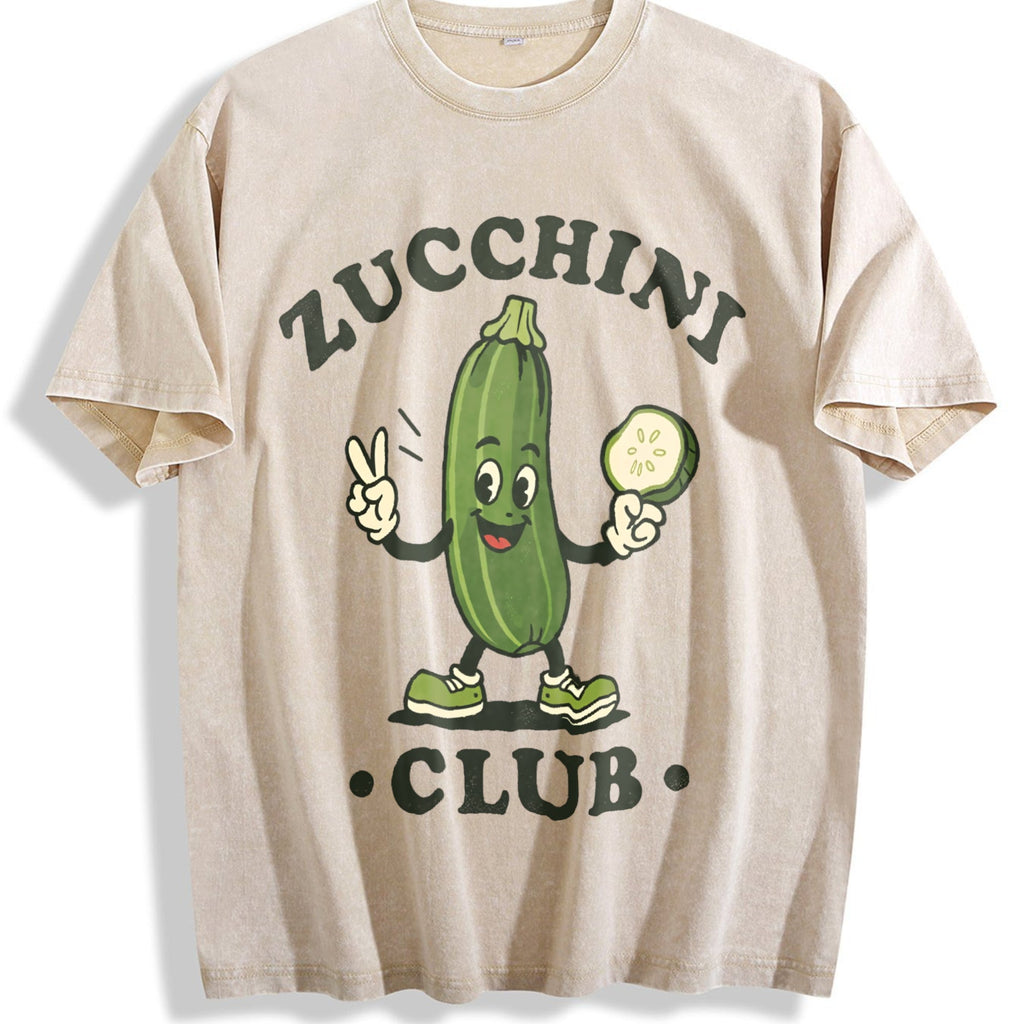 Zucchini Club Funny Veggie Lover Cartoon Vintage Washed product image 1