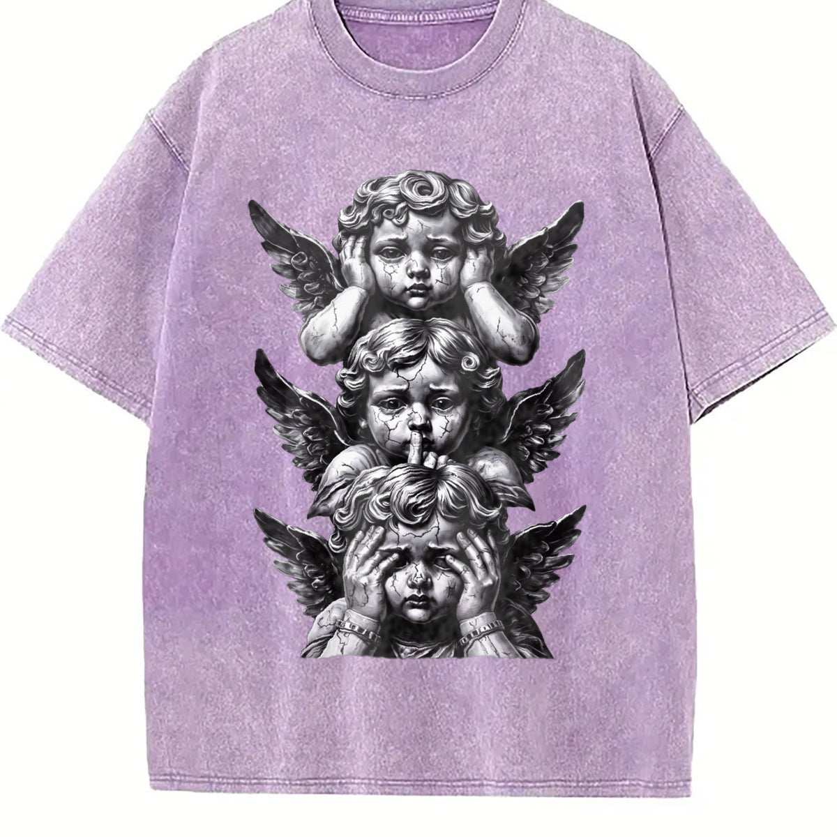 Gothic Three Wise Monkeys Angel Statue Vintage Washed product image 6